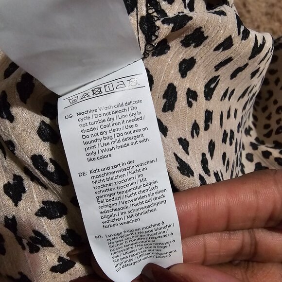 CUPSHE Women V Neck Leopard Lace Up Backless Maxi Slip Dress with Ruffle Hem NWT - Picture 13 of 14